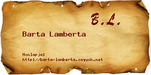 Barta Lamberta névjegykártya
